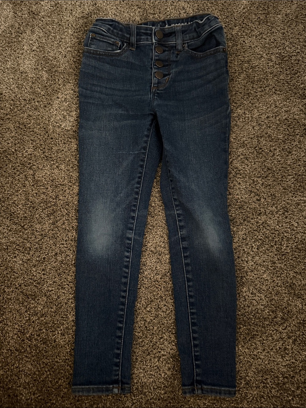 GAP Kids Dark Blue Button-Fly Skinny Jeans